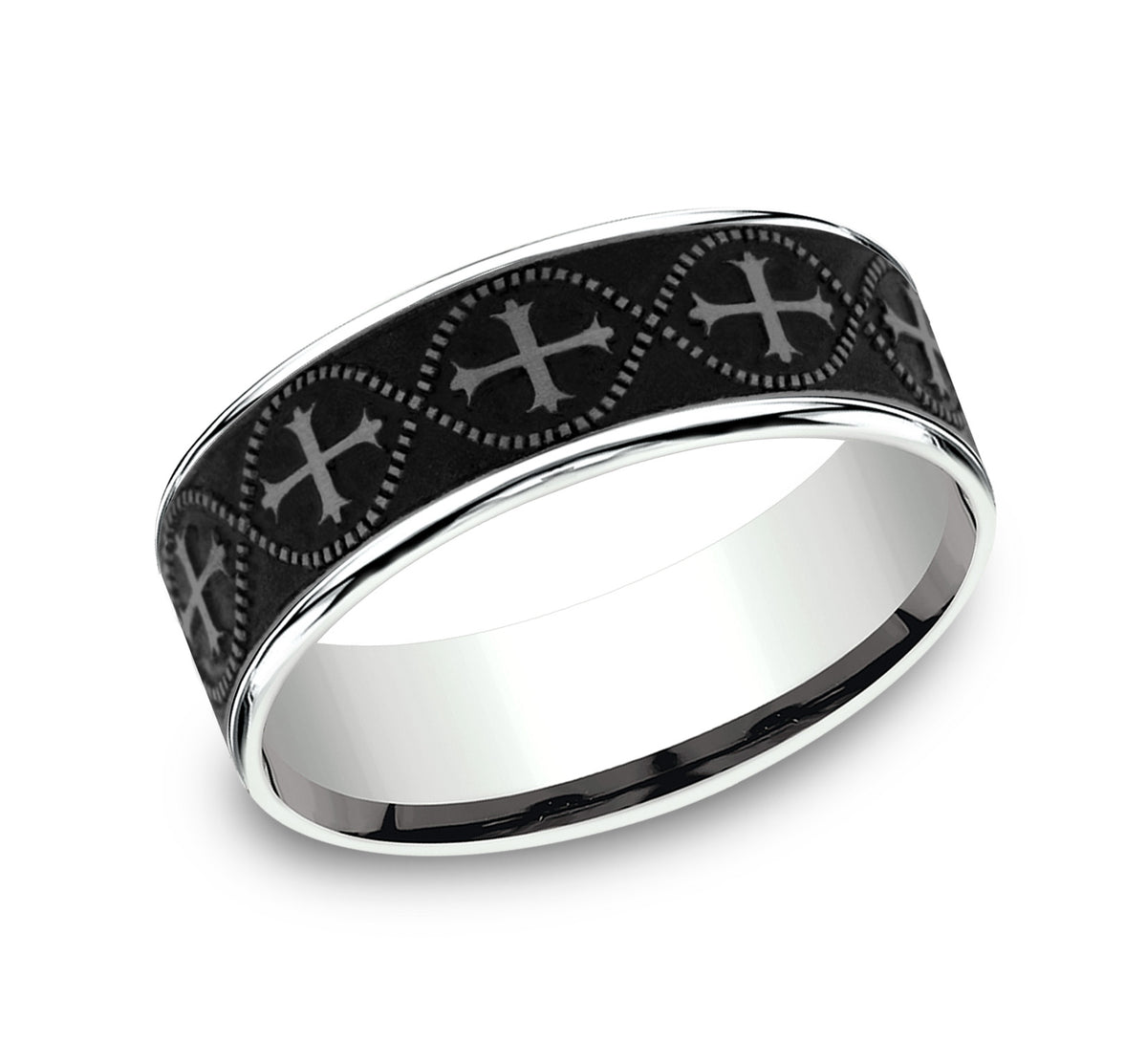 THE CRUSADER - 14K White Gold / Grey Tantalum