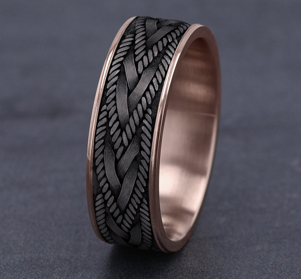 THE BRAID - 14K Rose Gold / Grey Tantalum - image 4