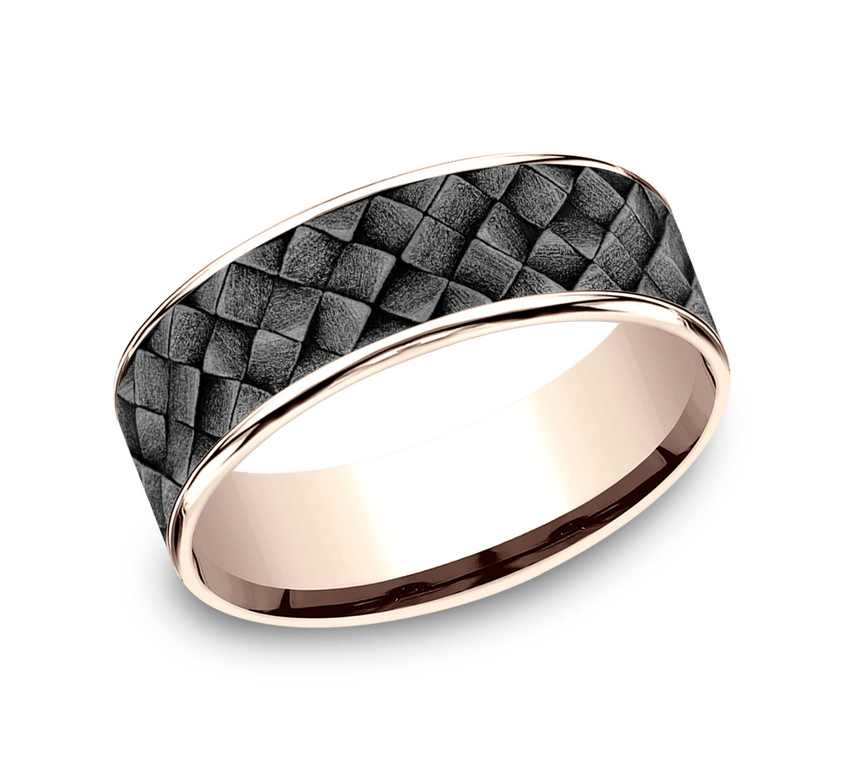 THE CROSS HATCH - 14K Rose Gold / Grey Tantalum