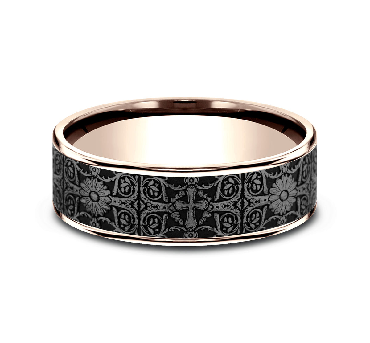 THE CROSS TILES - 14K Rose Gold / Grey Tantalum - image 3
