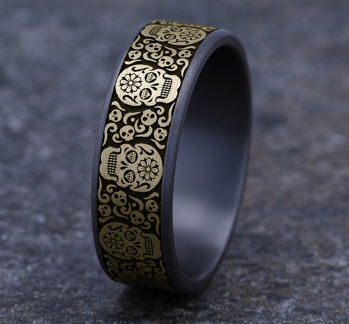 THE SUGAR SKULL - Grey Tantalum / 14K Yellow Gold - image 4
