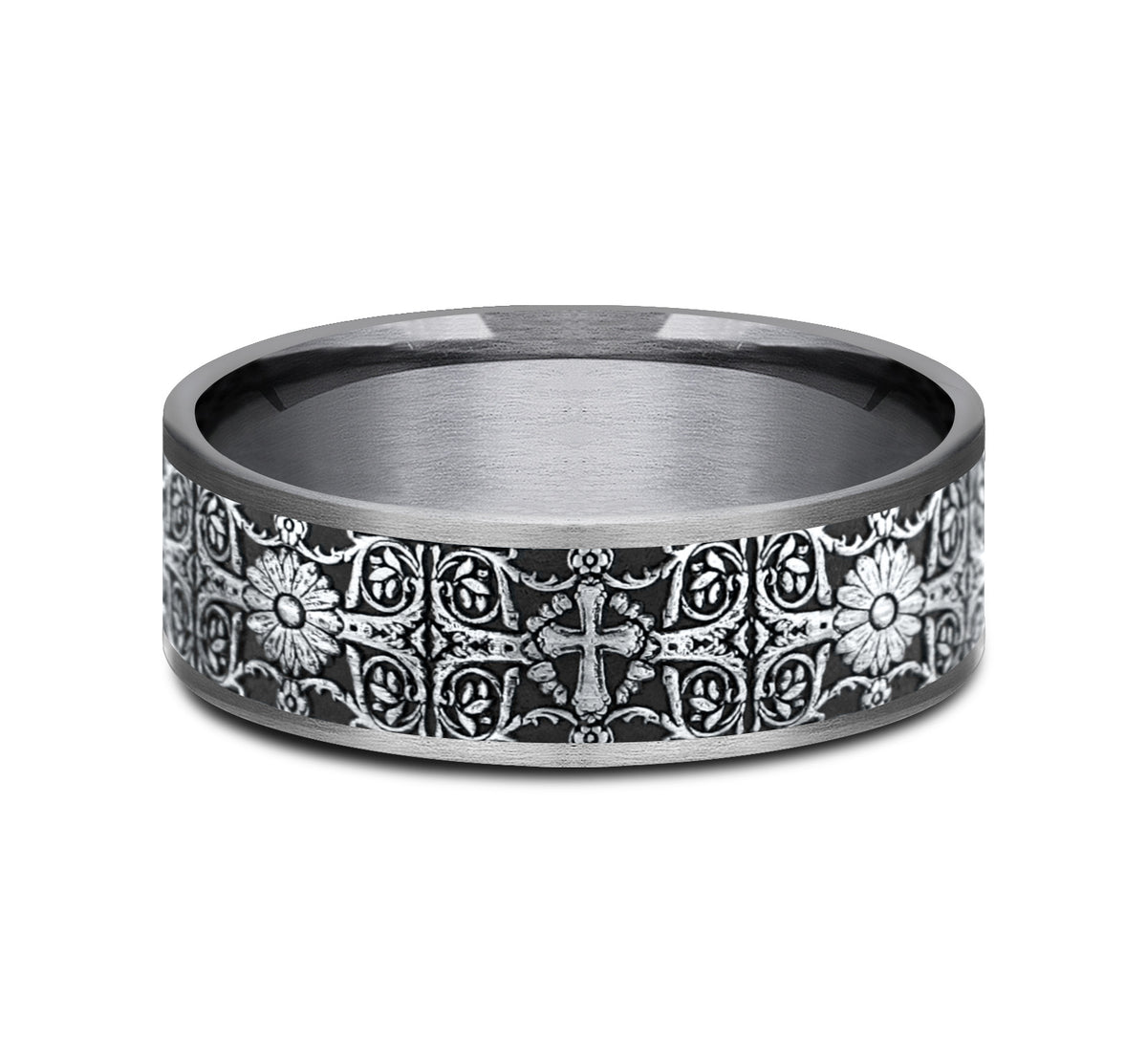 THE CROSS TILES - Grey Tantalum / 14K White Gold - image 3