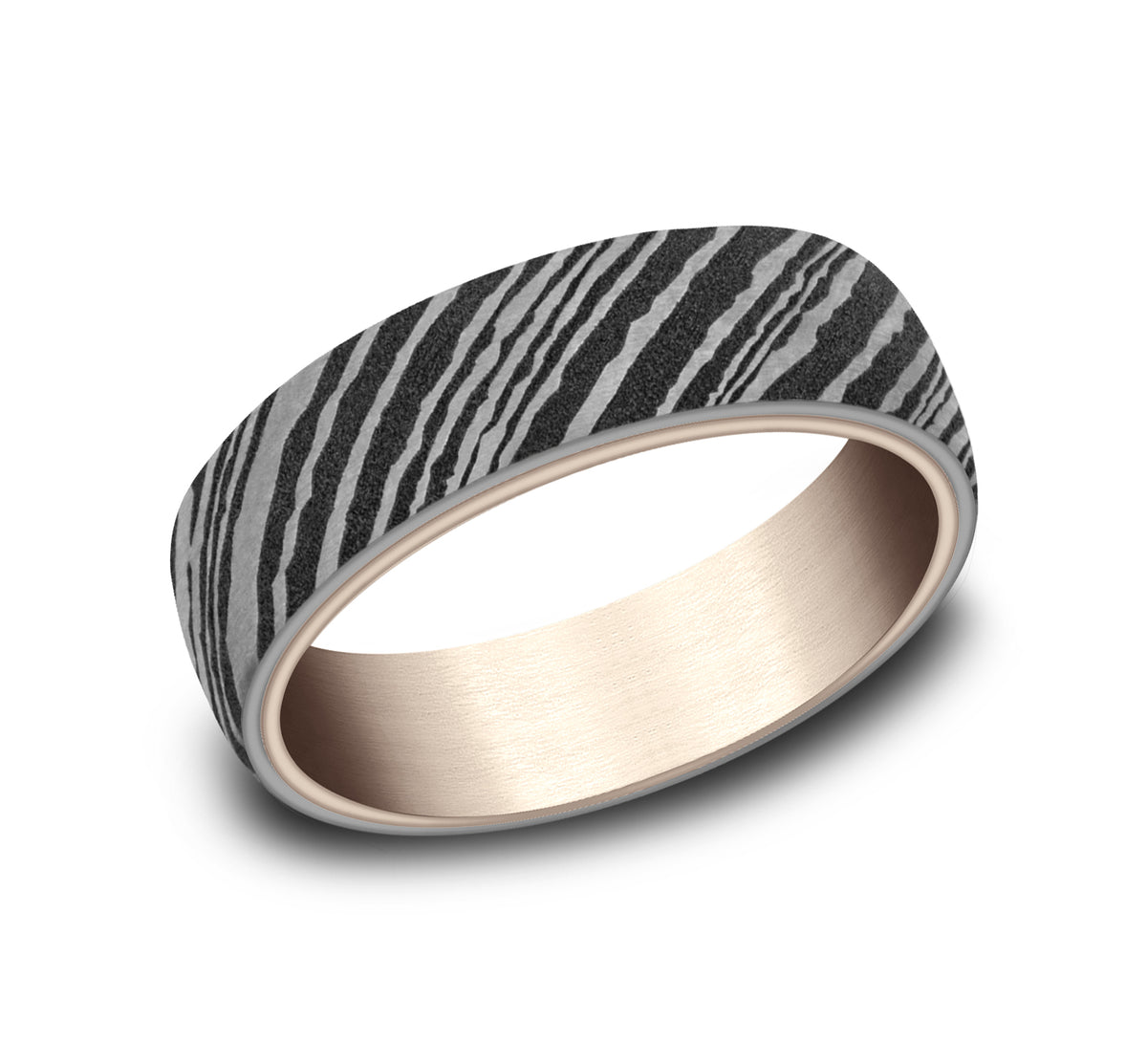 THE WOOD GRAIN - 14K Rose Gold / Grey Tantalum