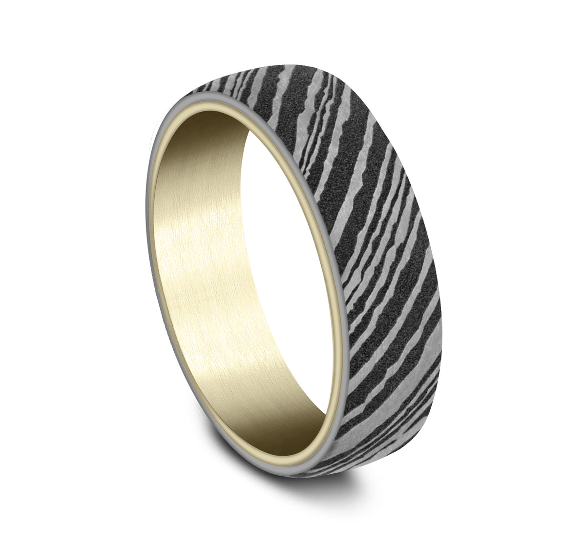 THE BLADE - 14K Yellow Gold / Damascus Steel/Damascus Steel outer design - image 2