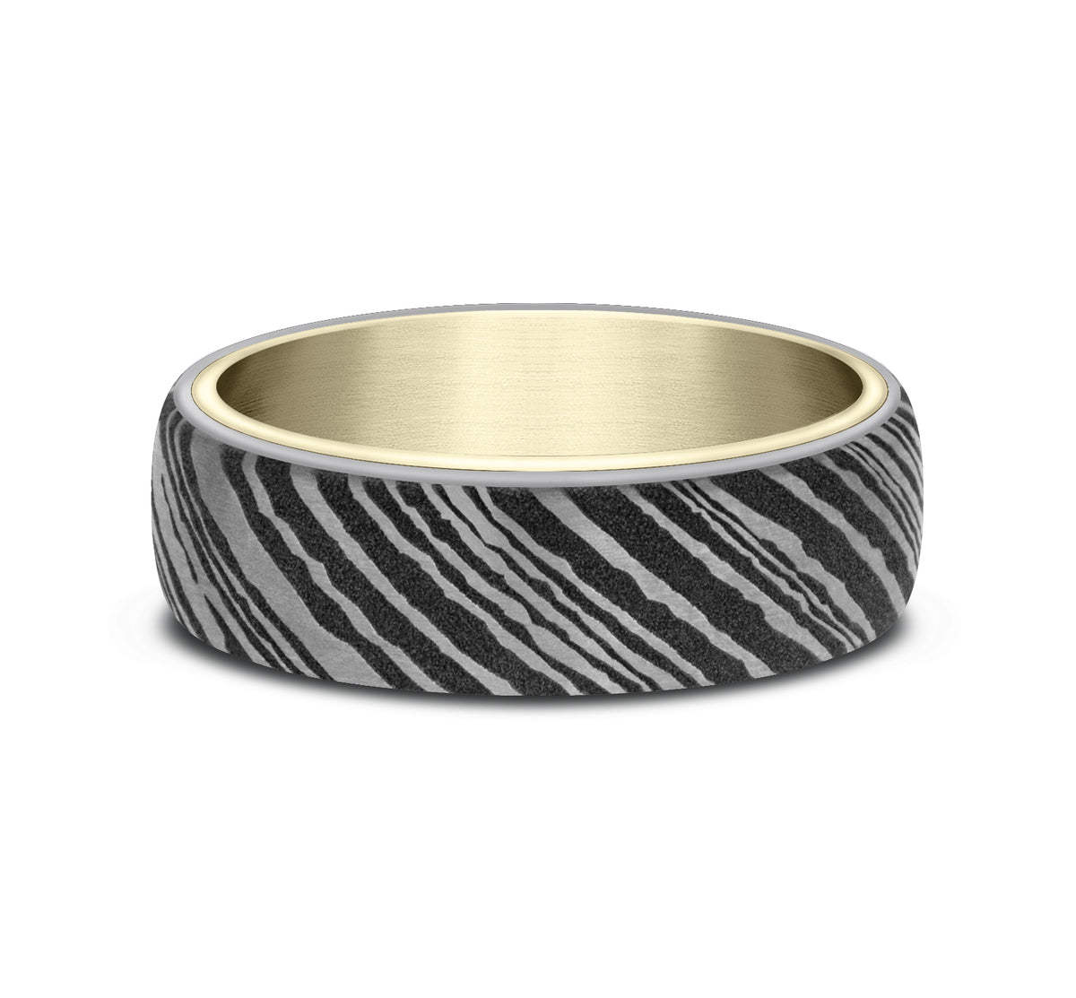 THE BLADE - 14K Yellow Gold / Damascus Steel/Damascus Steel outer design - image 3